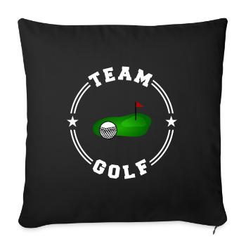 TEAM GOLF College Round W - Housse de coussin décorative 45 x 45 cm - noir - Devant