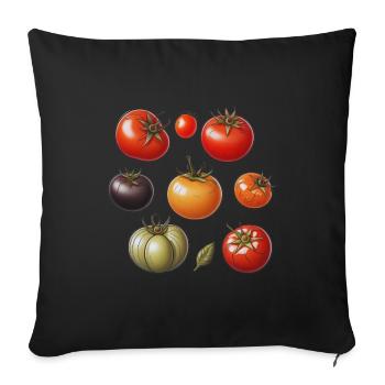 Tomaten - Sofakissenbezug 45 x 45 cm - Schwarz - Vorne