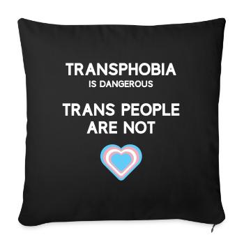 Mois de la fierté LGBT - Personnes trans - Housse de coussin décorative 45 x 45 cm - noir - Devant