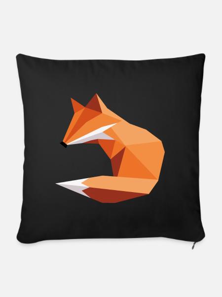 fuchs ORGAMI style - Sofakissenbezug 45 x 45 cm - Schwarz