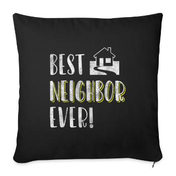 Voisins Humour Alcool Appartement - Housse de coussin décorative 45 x 45 cm - noir - Devant
