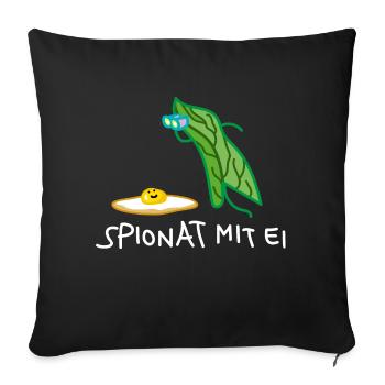Spinat Humor mit Ei - Sofakissenbezug 45 x 45 cm - Schwarz - Vorne