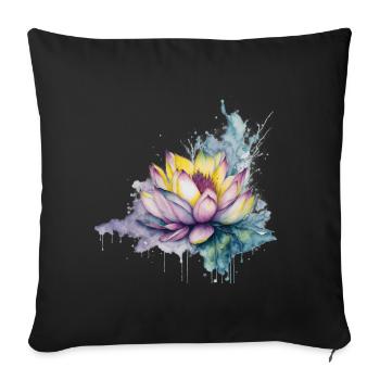 Lotus - Housse de coussin décorative 45 x 45 cm - noir - Devant