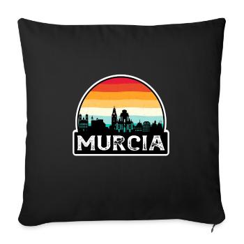 Murcie Espagne Flag Skyline Souvenir de voyage - Housse de coussin décorative 45 x 45 cm - noir - Devant