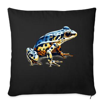 Poison dart frog amphibian as a frog - Sofa pillowcase 17,3'' x 17,3'' (45 x 45 cm) - black - Front