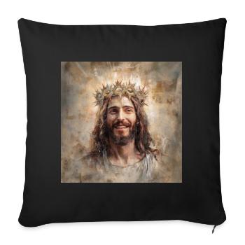 JESUS CHRIST PORTRAIT STREET ART - Housse de coussin décorative 45 x 45 cm - noir - Devant