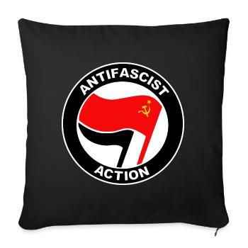 Logo communiste antifasciste - Housse de coussin décorative 45 x 45 cm - noir - Devant
