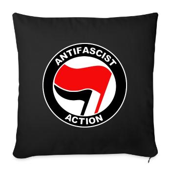 Antifascist Action logo - Sofa pillowcase 17,3'' x 17,3'' (45 x 45 cm) - black - Front