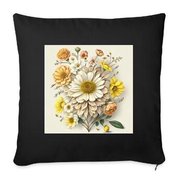 Fleur - Housse de coussin décorative 45 x 45 cm - noir - Devant