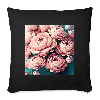 Fleur - Housse de coussin décorative 45 x 45 cm - noir - Devant