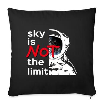 sky is Not the limit white - Sofakissenbezug 45 x 45 cm - Schwarz - Vorne