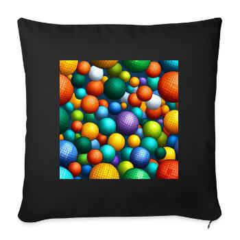 Rainbow Mosaic Spheres - Sofa pillowcase 17,3'' x 17,3'' (45 x 45 cm) - black - Front