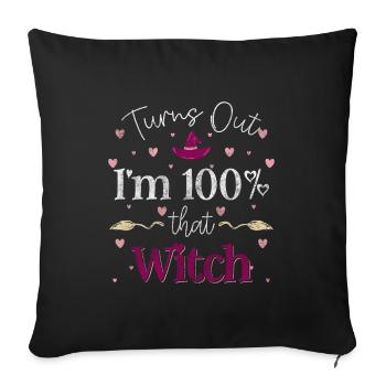 Hexerei Besen Halloween Spruch - Sofakissenbezug 45 x 45 cm - Schwarz - Vorne