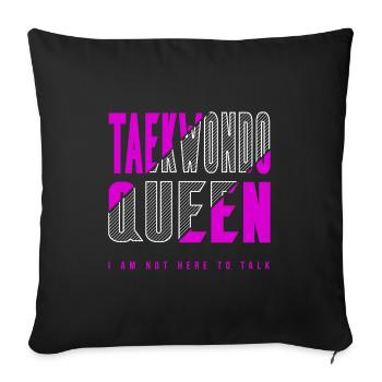 Reine du taekwondo - Housse de coussin décorative 45 x 45 cm - noir - Devant
