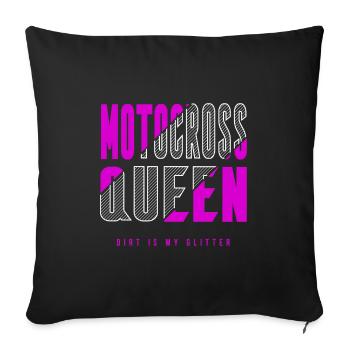 Reine du motocross - Housse de coussin décorative 45 x 45 cm - noir - Devant