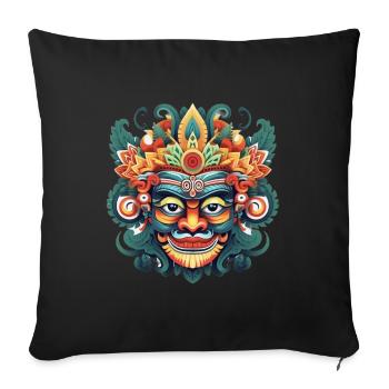 MASQUE BALINAIS INDONESIE - Housse de coussin décorative 45 x 45 cm - noir - Devant