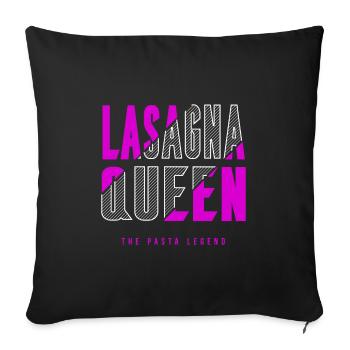 Reine des lasagnes - Housse de coussin décorative 45 x 45 cm - noir - Devant