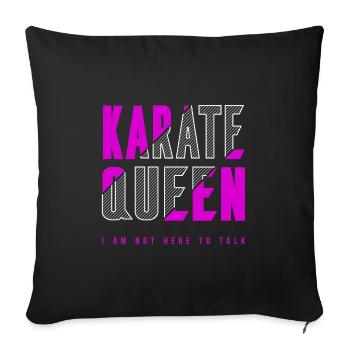 Reine du karaté - Housse de coussin décorative 45 x 45 cm - noir - Devant