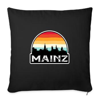 Mainz Germany Flag Skyline Travel Souvenir - Sofa pillowcase 17,3'' x 17,3'' (45 x 45 cm) - black - Front