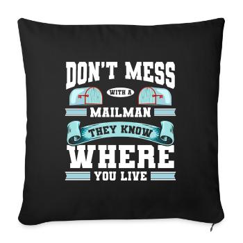 Post Courier - Sofa pillowcase 17,3'' x 17,3'' (45 x 45 cm) - black - Front