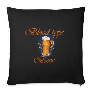 Groupe sanguin Bière - Housse de coussin décorative 45 x 45 cm - noir - Devant