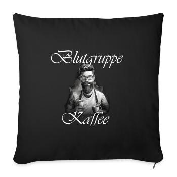 Blutgruppe Barista Coffee Lover weiß - Sofakissenbezug 45 x 45 cm - Schwarz - Vorne