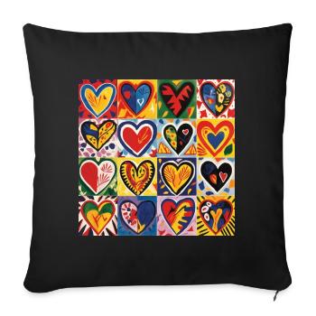 HEART OF LOVE STREET ART - Sofa pillowcase 17,3'' x 17,3'' (45 x 45 cm) - black - Front