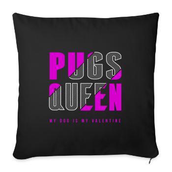 Reine des carlins - Housse de coussin décorative 45 x 45 cm - noir - Devant