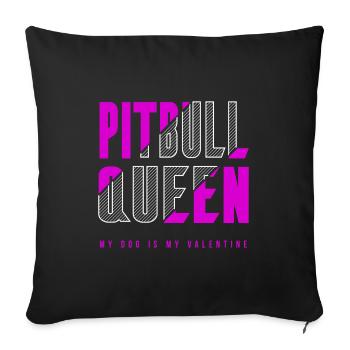 Reine du pitbull - Housse de coussin décorative 45 x 45 cm - noir - Devant