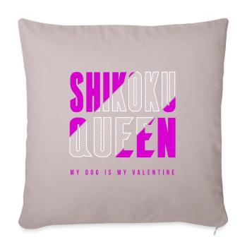 Shih Poo Königin - Sofakissenbezug 45 x 45 cm - helles Taupe - Vorne