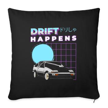 Véhicule de course de sport automobile - Housse de coussin décorative 45 x 45 cm - noir - Devant