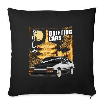 Drifting Car Burnout Engine - Sofa pillowcase 17,3'' x 17,3'' (45 x 45 cm) - black - Front