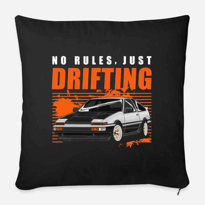 Dérive de l’anneau dérivant - Housse de coussin décorative 45 x 45 cm - noir