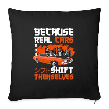 Drifting Sports Car Burnout Engine - Sofa pillowcase 17,3'' x 17,3'' (45 x 45 cm) - black - Front