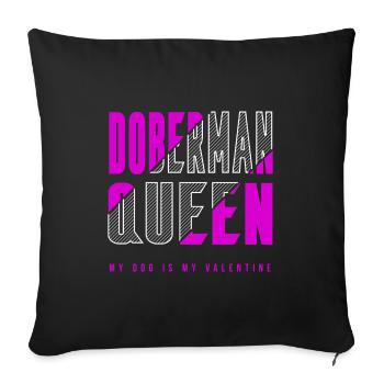 Reine Doberman - Housse de coussin décorative 45 x 45 cm - noir - Devant