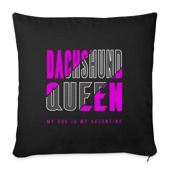 Reine teckel - Housse de coussin décorative 45 x 45 cm - noir - Devant