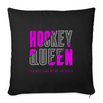 Hockey Queen - Sofa pillowcase 17,3'' x 17,3'' (45 x 45 cm) - black - Front