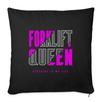Reine des chariots élévateurs - Housse de coussin décorative 45 x 45 cm - noir - Devant