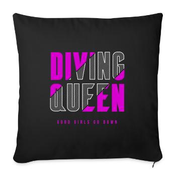 Diving Queen - Sofa pillowcase 17,3'' x 17,3'' (45 x 45 cm) - black - Front