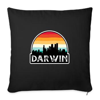 Darwin Australia Flag Skyline Travel Souvenir - Sofa pillowcase 17,3'' x 17,3'' (45 x 45 cm) - black - Front