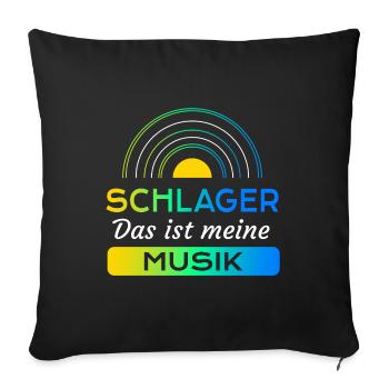 Schlager - Das ist meine Musik - Sofakissenbezug 45 x 45 cm - Schwarz - Vorne