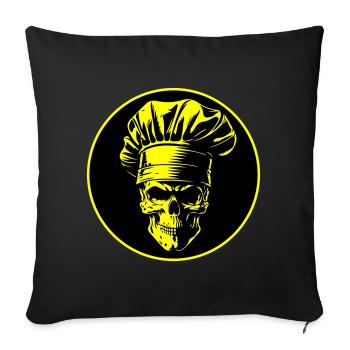 Chef Skull Chef - Housse de coussin décorative 45 x 45 cm - noir - Devant