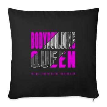 Bodybuilding queen - Sofa pillowcase 17,3'' x 17,3'' (45 x 45 cm) - black - Front