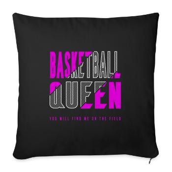 Reine du basketball - Housse de coussin décorative 45 x 45 cm - noir - Devant