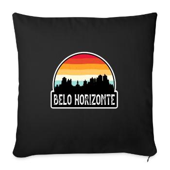 Belo Horizonte Brazil Flag Skyline Travel Souvenir - Sofa pillowcase 17,3'' x 17,3'' (45 x 45 cm) - black - Front