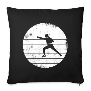 Fencing Drawing - Sofa pillowcase 17,3'' x 17,3'' (45 x 45 cm) - black - Front