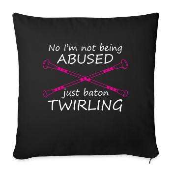 Non, je ne suis pas maltraité, juste en virevoltant matraque - Housse de coussin décorative 45 x 45 cm - noir - Devant
