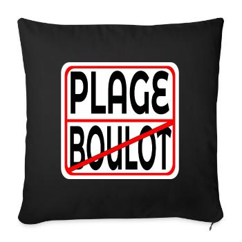 Début des vacances BOULOT PLAGE - Housse de coussin décorative 45 x 45 cm - noir - Devant
