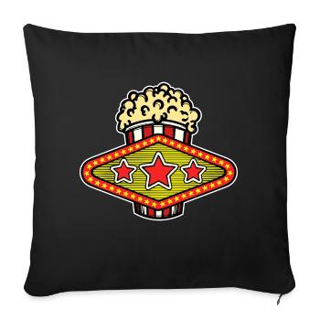 Movies, Popcorn, Theater, Movie Night, Filmabend, Kino - Sofa pillowcase 17,3'' x 17,3'' (45 x 45 cm) - black - Front
