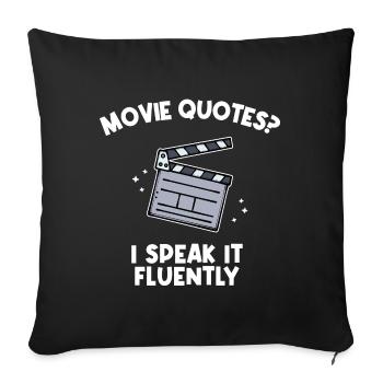 Movie Night Statement Movies Cineast Theatre Movies - Sofa pillowcase 17,3'' x 17,3'' (45 x 45 cm) - black - Front